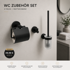 Modernes WC Set mit Bürste, Haken & Halter
