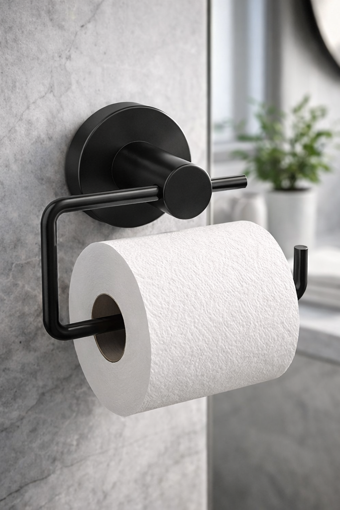 Toilettenpapierhalter ohne Deckel | Mattschwarz