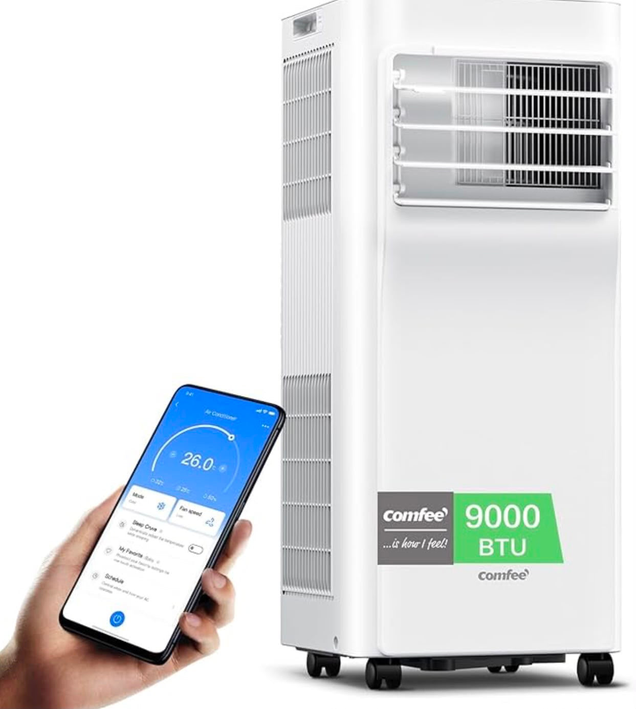 Comfee Mobile Klimaanlage 9000 BTU – 3-in-1 Klimagerät mit App-Steuerung, Entfeuchter & Ventilator | R290 | Bis 25 m²